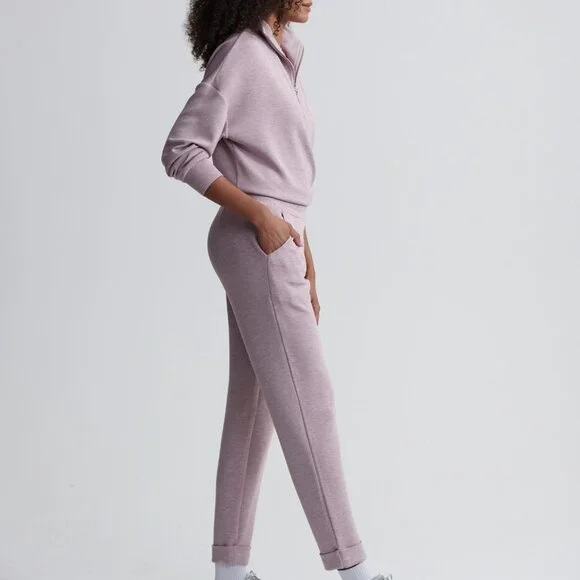 Varley Hawley Half-Zip Sweat - Mauve Marl NWT MSRP$148
